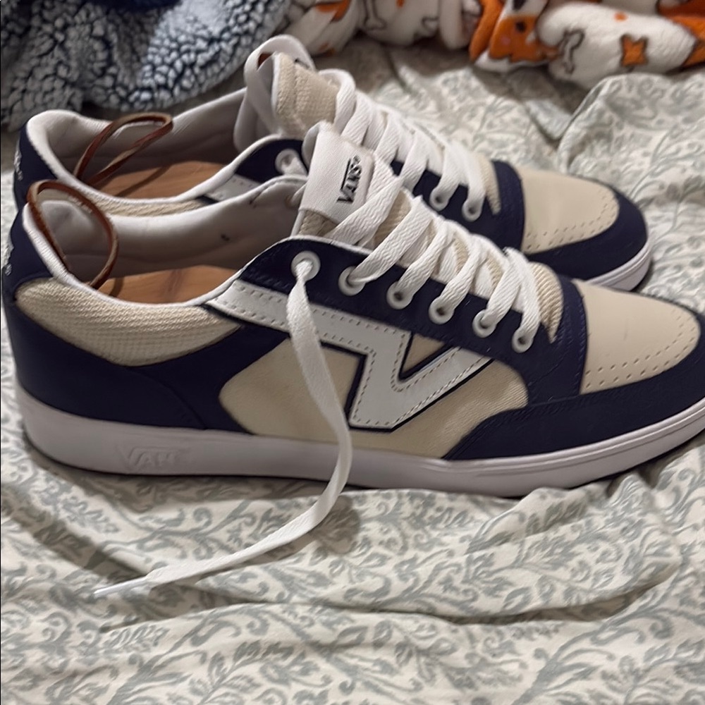 Vans Blue and Cream Retro Sneakers